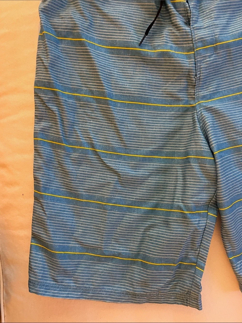 Hurley Blue Board Shorts with Yellow Stripe Accents Size 18/29